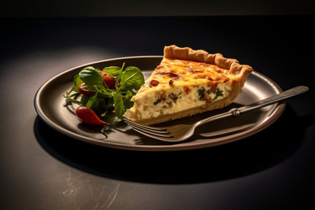 Homemade Cheesy Egg Quiche for Brunch with Vegetables and Eggs : Generative AIの素材