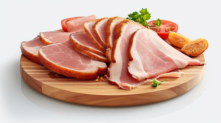 Smoked beef ham on a chopping board : Generative AIの素材