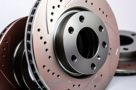 New and old front brake disks for modern car and human hands : Generative AIの素材