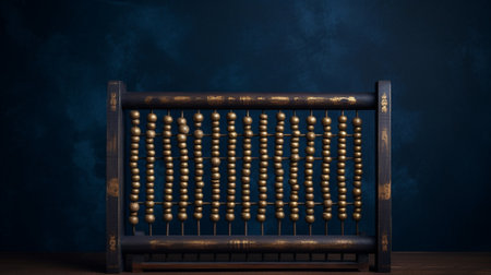 Wooden abacus isolated on white : Generative AIの素材