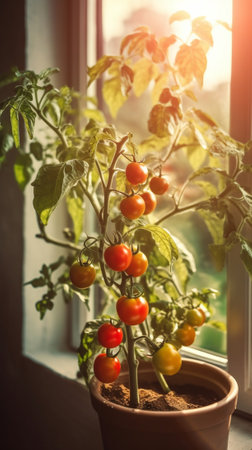 Tomato plant : Generative AIの素材
