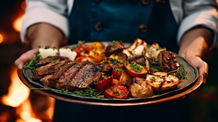 catering food event plate service : Generative AIの素材