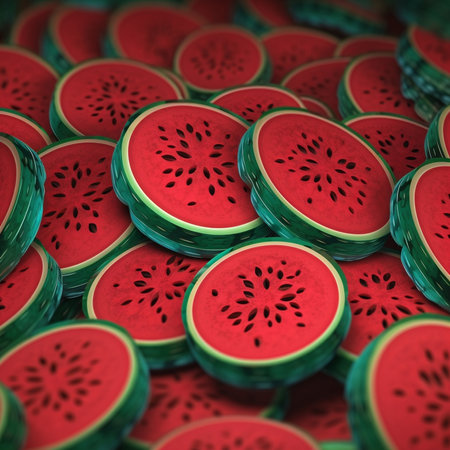 a pile of fresh watermelons : Generative AIの素材