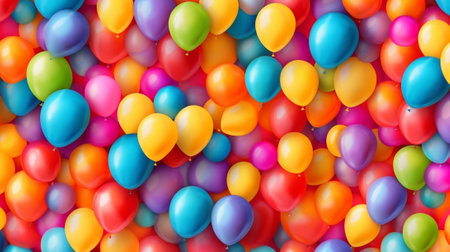 colorful balloons background : Generative AIの素材