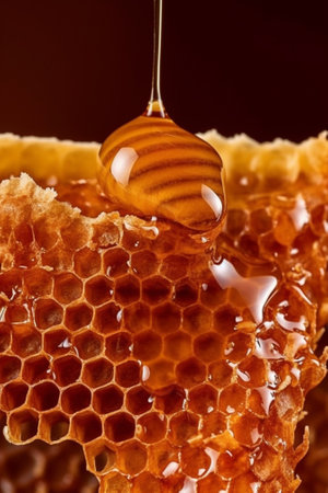 comb honey and drizzler : Generative AIの素材