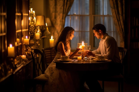 gala evening by candlelight : Generative AIの素材