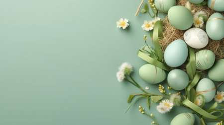 green easter eggs : Generative AIの素材