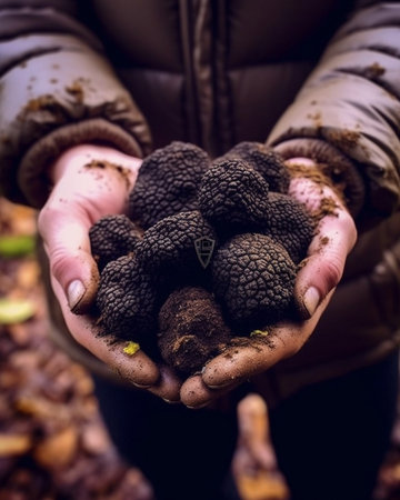 group of white truffles : Generative AIの素材