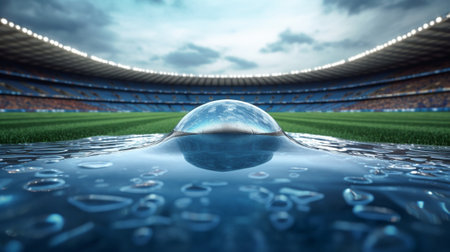 watering the football field : Generative AIの素材