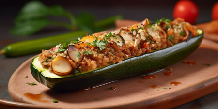 zucchini stuffed with rice : Generative AIの素材