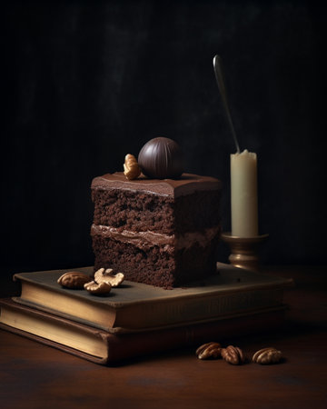 Chocolate and walnut biscuit cake : Generative AIの素材