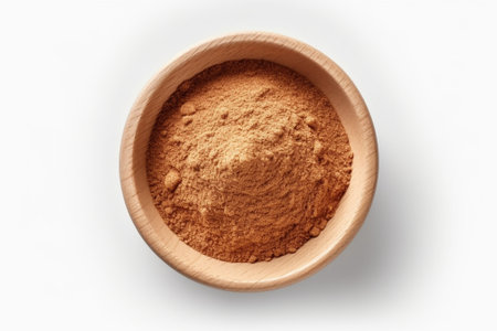 Cinnamon sticks and powder on white background : Generative AIの素材