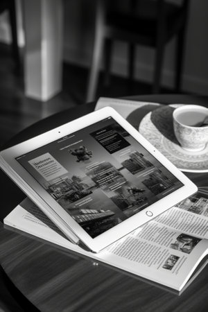 Digital tablet on the table : Generative AIの素材