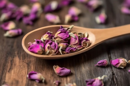 Dried rose petals for tea alternative medicine potpourri : Generative AIの素材
