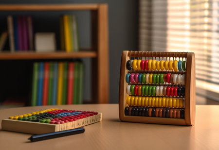 Old an abacus on the floor : Generative AIの素材
