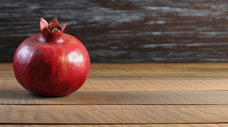 Pomegranate on rustic wooden background : Generative AIの素材