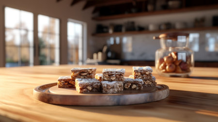 elicious cake panforte on table : Generative AIの素材