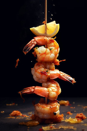 Skewered Prawns with Vegetables : Generative AIの素材