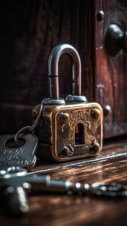 old padlock latch and lock : Generative AIの素材