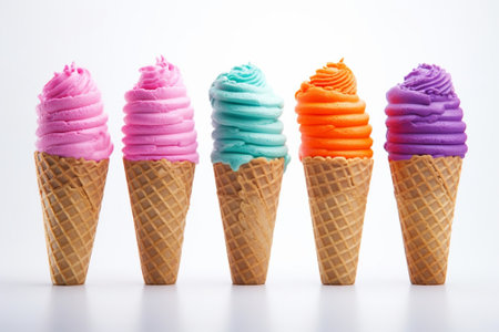 colorful empty ice cream cones : Generative AIの素材