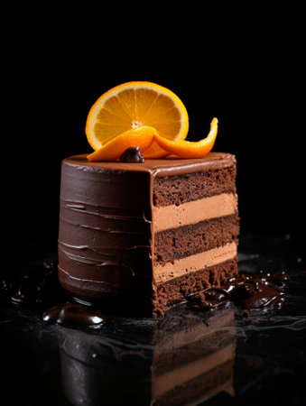 Chocolate mousse with orange : Generative AIの素材