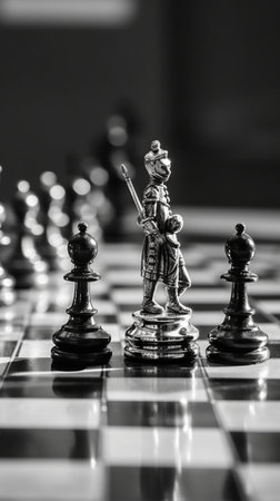 Chess board with figures : Generative AIの素材