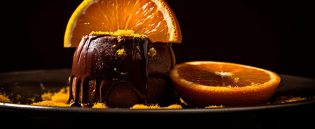 Chocolate mousse with orange : Generative AIの素材