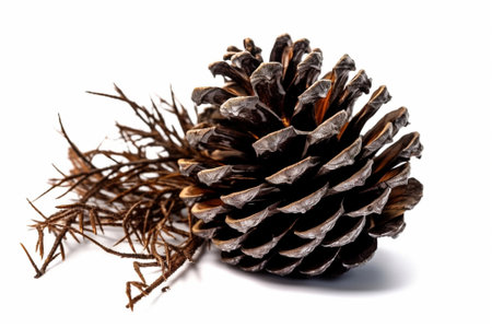 Group of rotten pinecone fall from pine tree pine cone is symbol of Christmas season and also is Xmas ornament ground cover with pine needle : Generative AIの素材
