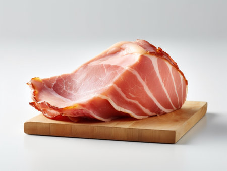 Jamon serrano A Spanish ham on white wooden beckground Smoked ham : Generative AIの素材