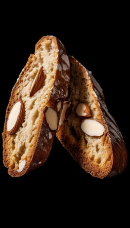 Homemade delicious cookies biscotti with almonds on the table : Generative AIの素材