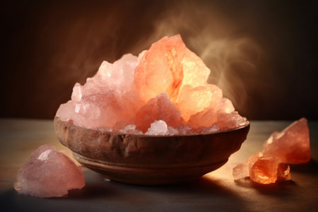 Himalayan salt on a white background : Generative AIの素材