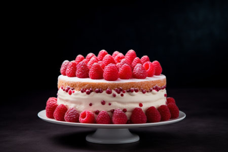 cake with raspberries and cheese : Generative AIの素材