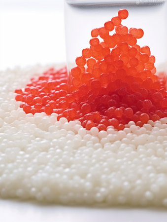 caviar red white board with dried vegetables : Generative AIの素材