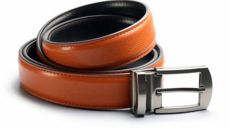 a brown belt on white background : Generative AIの素材