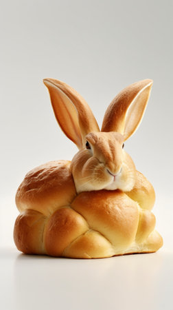 homemade bread in the shape of a rabbit : Generative AIの素材