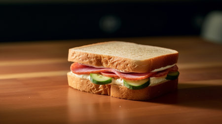 sandwich with ham and cheese : Generative AIの素材