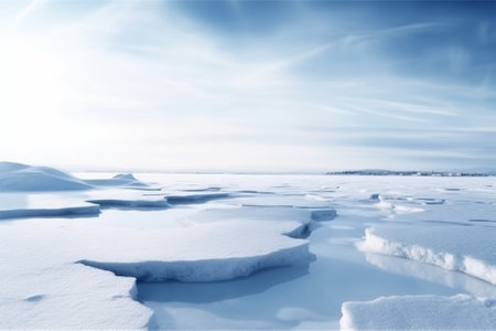frozen river and ice winter background : Generative AIの素材