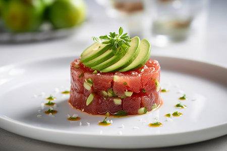 tuna tartar with avocado : Generative AIの素材