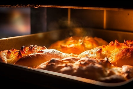 baking in oven rolled bacon and pastry with cheese : Generative AIの素材