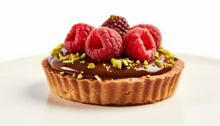 chocolate tart with nuts and pistachio : Generative AIの素材