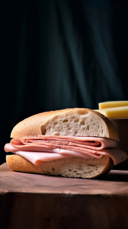 sandwich with ham and cheese : Generative AIの素材
