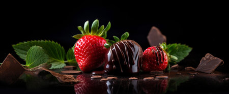 strawberries and chocolate : Generative AIの素材