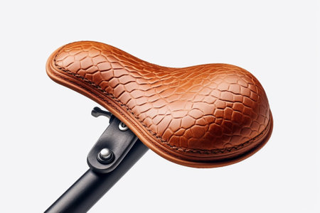 vintage leather bike saddle with metal spring : Generative AIの素材