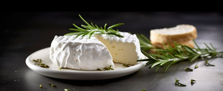 white cheese and rosemary : Generative AIの素材