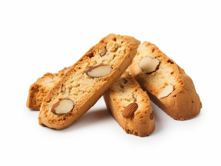 Homemade delicious cookies biscotti with almonds on the table : Generative AIの素材