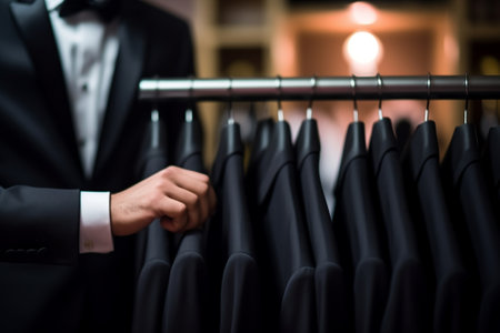 Mens suits on hangers : Generative AIの素材