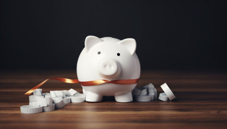 Piggy bank with Swiss francs : Generative AIの素材