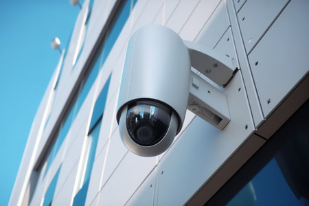 Security camera on the building : Generative AIの素材