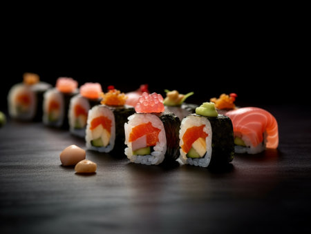 Traditional Japanese food sushi : Generative AIの素材
