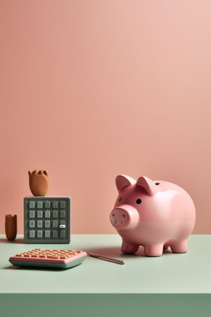 abacus and piggy bank : Generative AIの素材